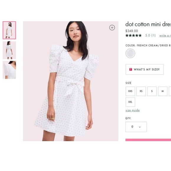 Kate Spade White and Pink Polka Dot Dress - Picture 1 of 6
